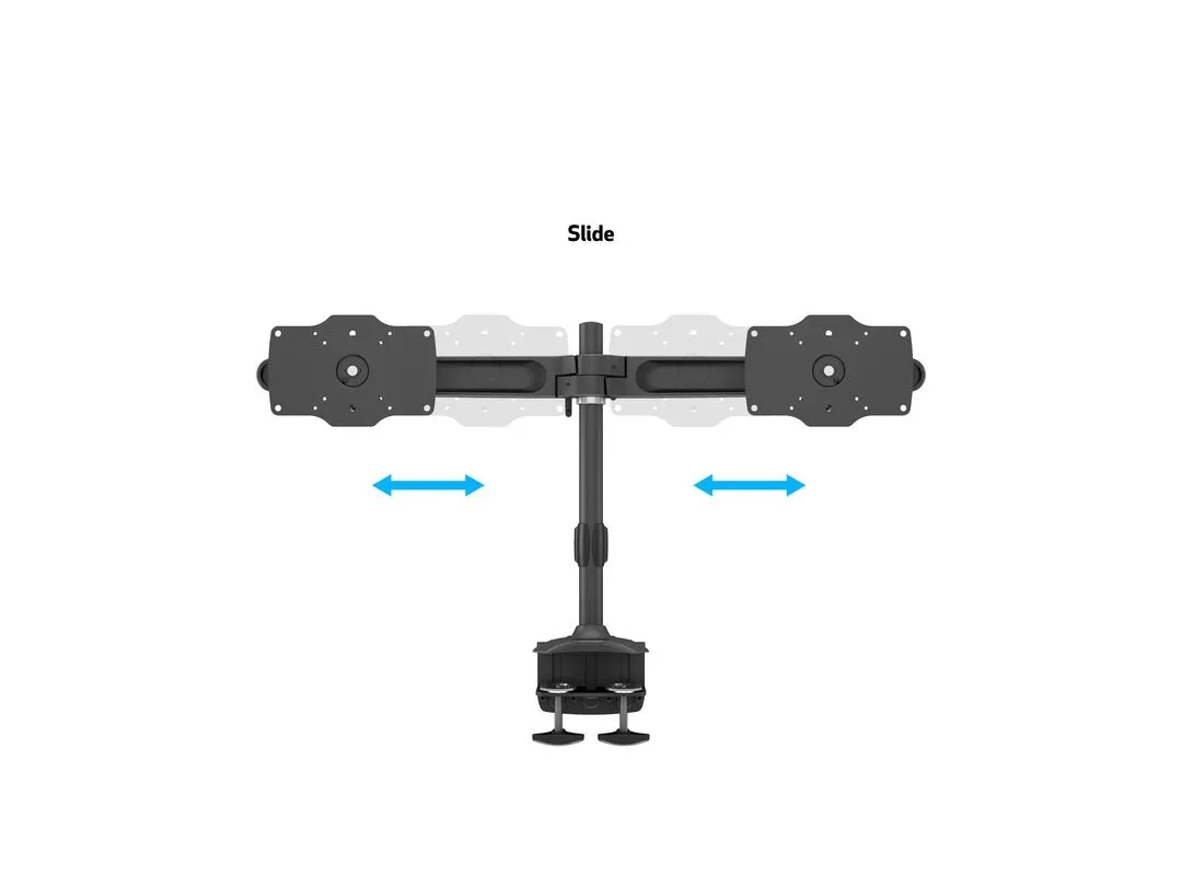 Multibrackets M VESA Desktopmount Dual Desk Mount, for 2 monitors, 24-34", 15kg, Black