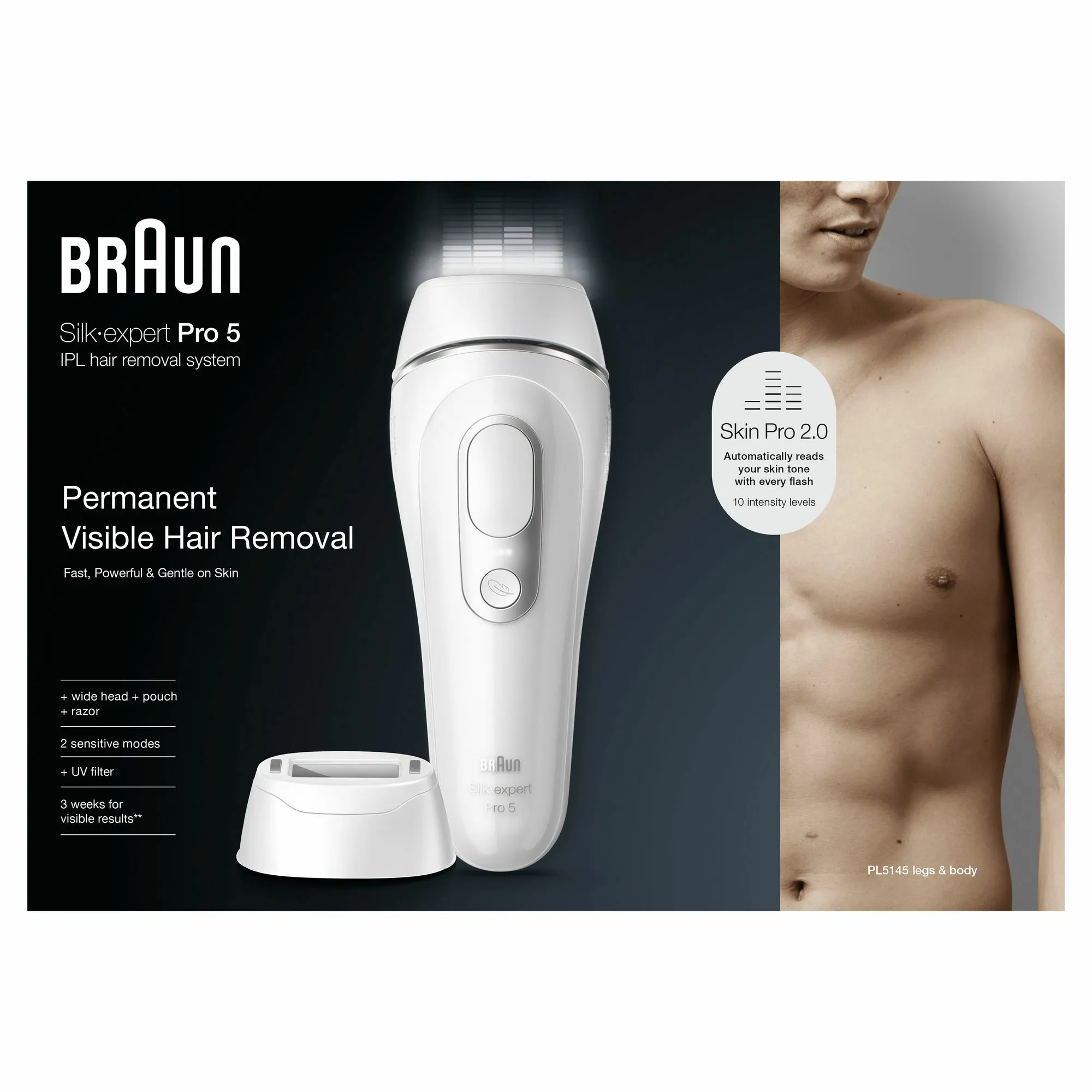 Braun Silk-expert Pro PL5145 h&aring;rborttagningsapparat, vit