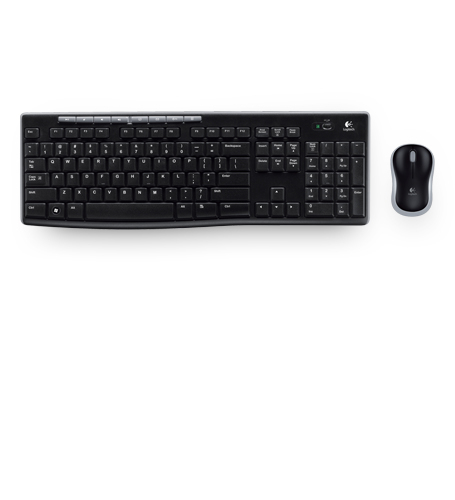 Logitech MK270 Wireless Ergonomic Keyboard and Mouse, Black