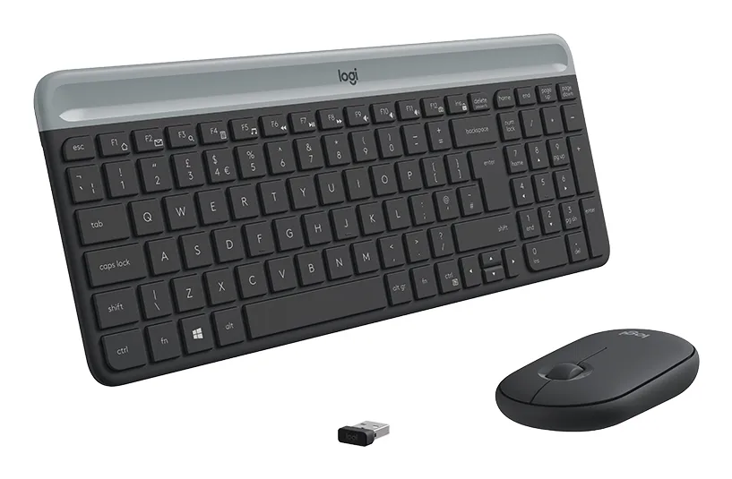 Logitech MK470 Slim -langaton näppäimistö ja hiiri, Grafiitti Logitech MK470 Slim -langaton näppäimistö ja hiiri, Grafiitti