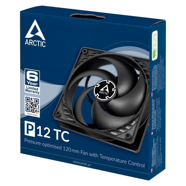Arctic Cooling P12 Case Fan 120mm w/ temperature control Black