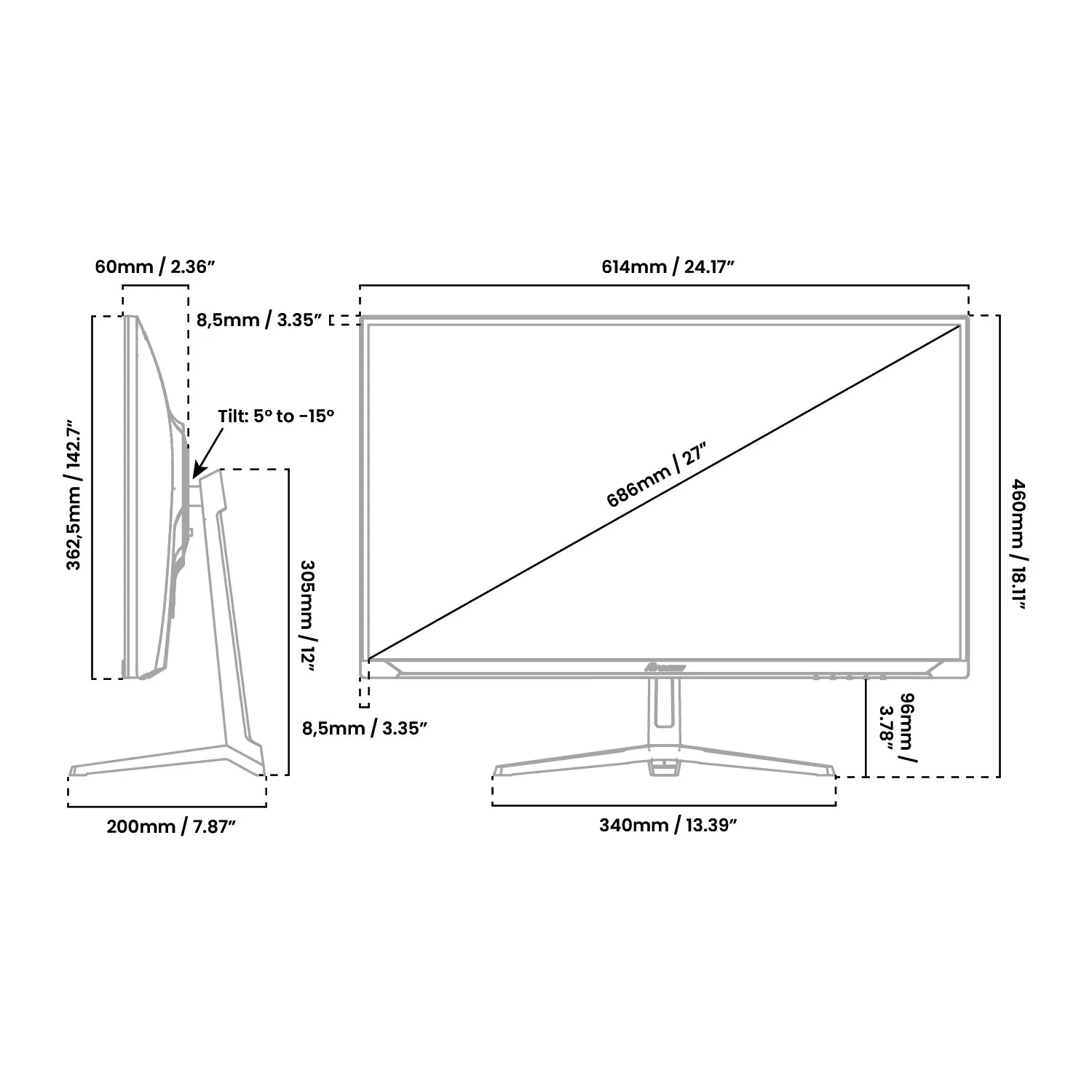 Arozzi Nova AZ-NO-27T2K260-PNK 27" QHD, IPS, HDR, 260Hz gamingsk&auml;rm
