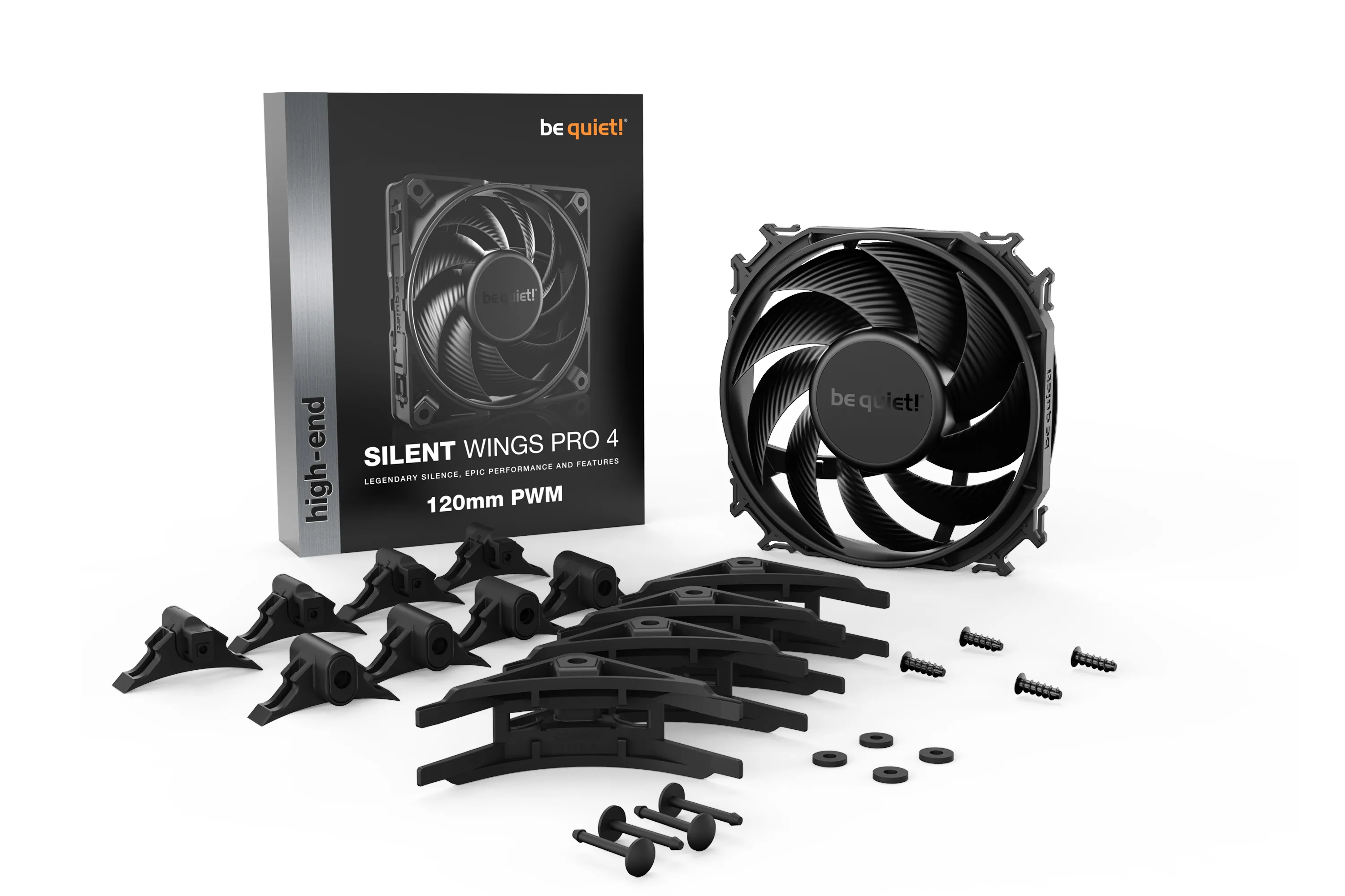 be quiet! Silent Wings PRO 4 120mm PWM -kotelotuuletin be quiet! Silent Wings PRO 4 120mm PWM -kotelotuuletin