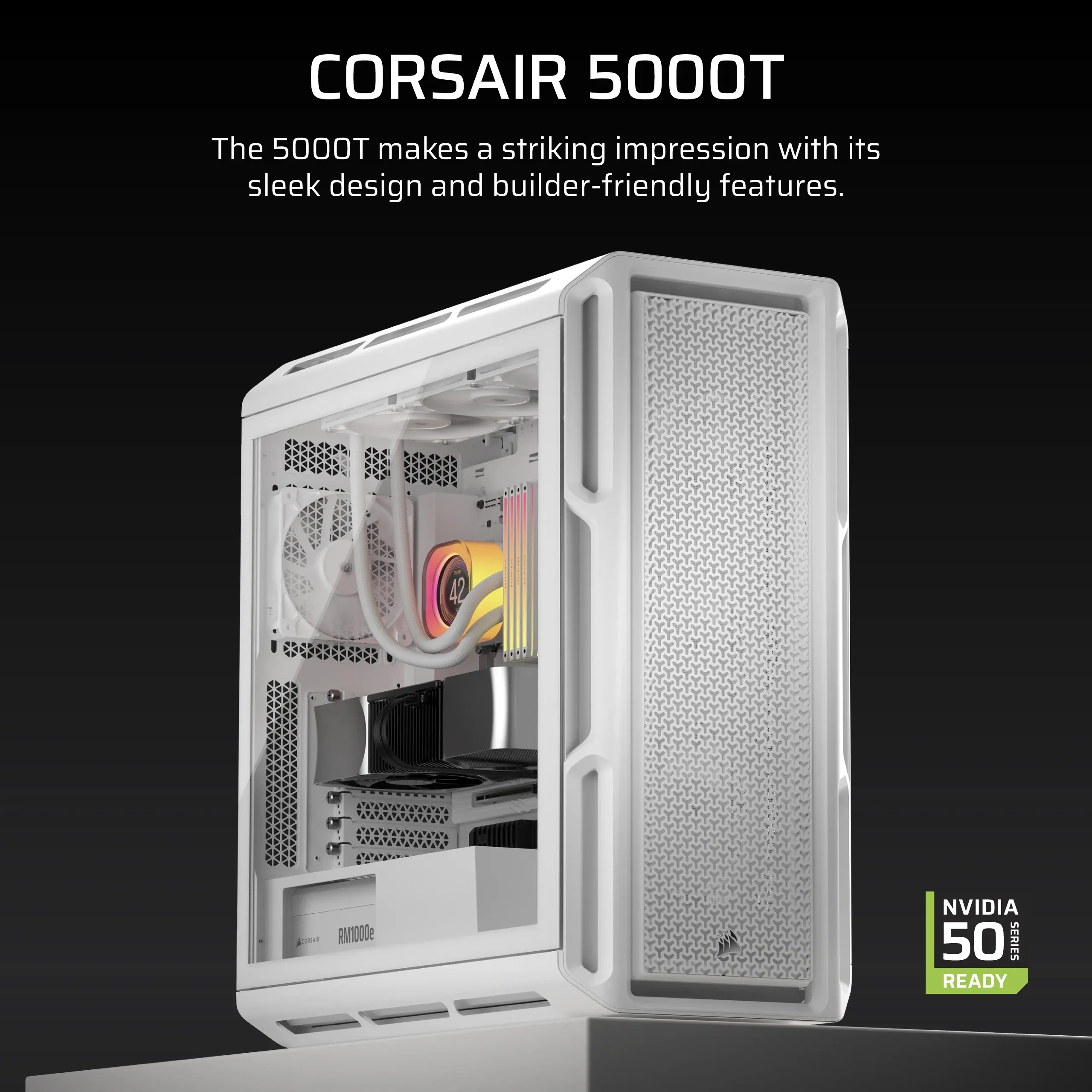 CORSAIR 5000T Midi-Tower Case with window, White