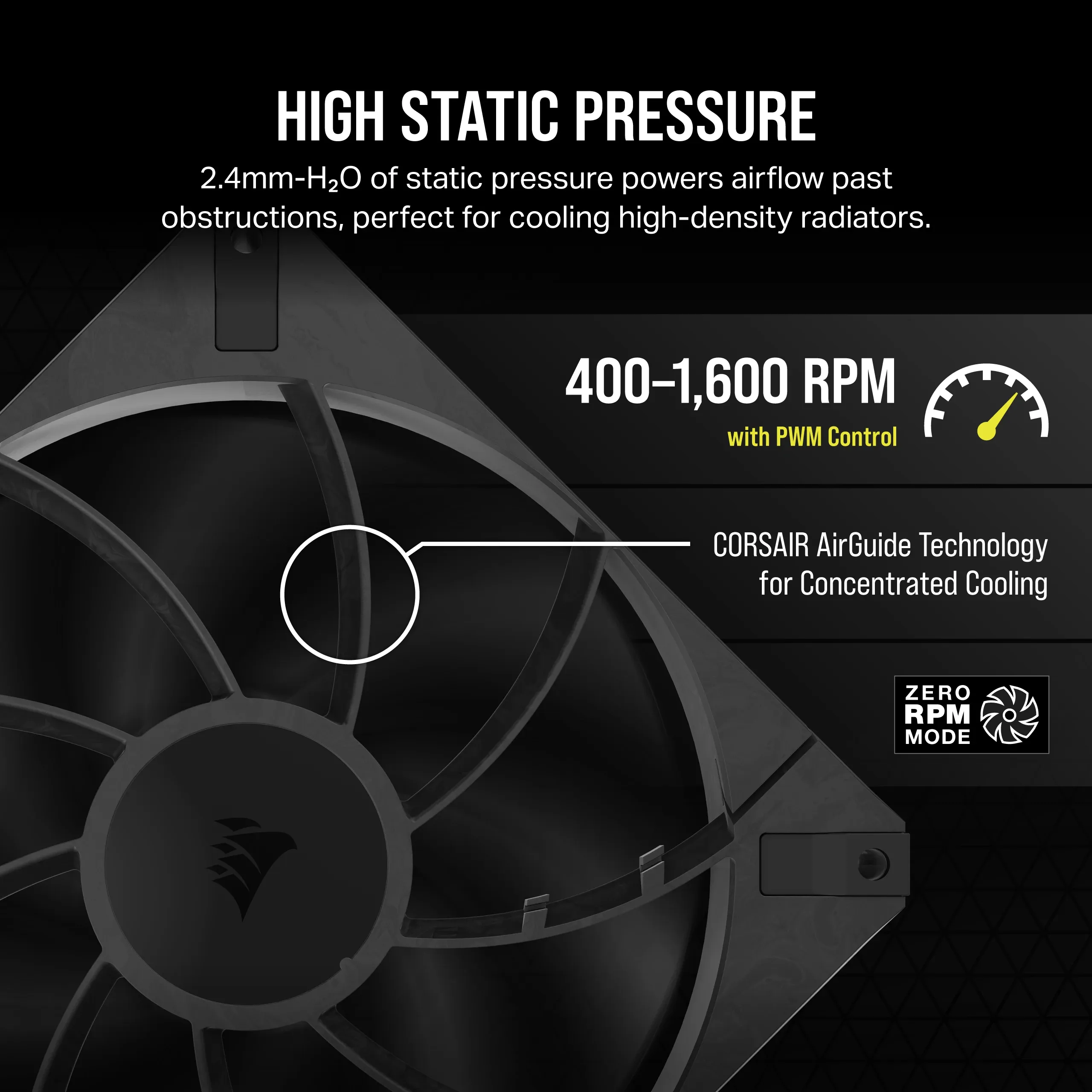Corsair RS140 Max Fan Single Pack 140mm, RS Series