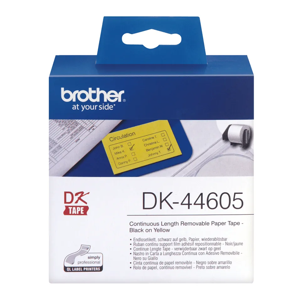 BROTHER DK44605 YELLOW REM. PAP TAPE 62M