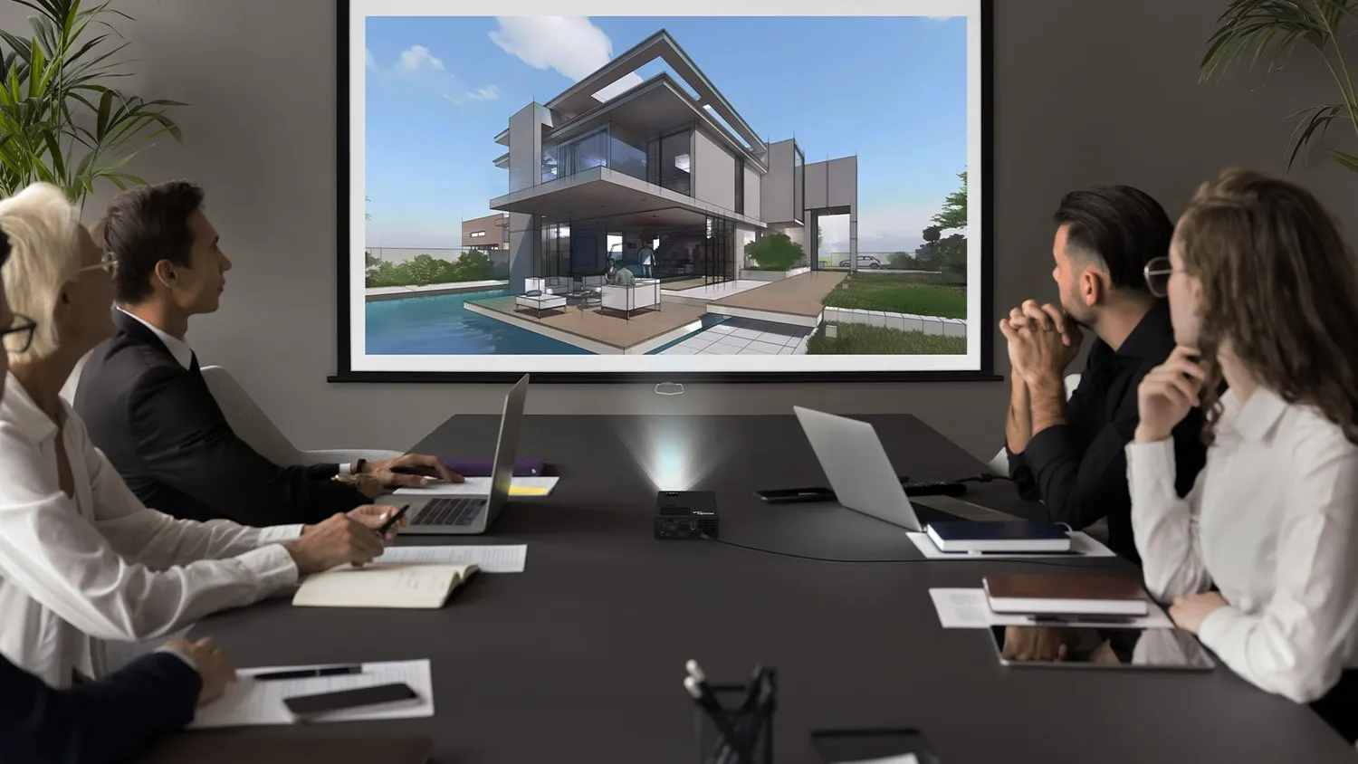 Optoma ML750i Android 9.0 DLP WXGA 450 ANSI lm portabel LED-projektor, svart, vit