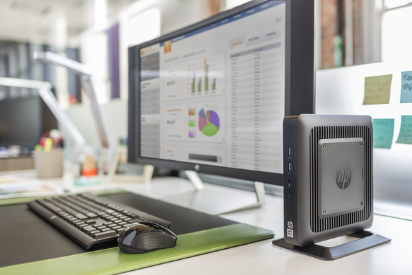 HP Flexible Thin Client t520 - Thin client - torni - 1 x GX-212JC 1.2 GHz - RAM 4 Gt - SSD 16 Gt - GigE - Win Embedded 8 Standard x64 - monitori: ei ole