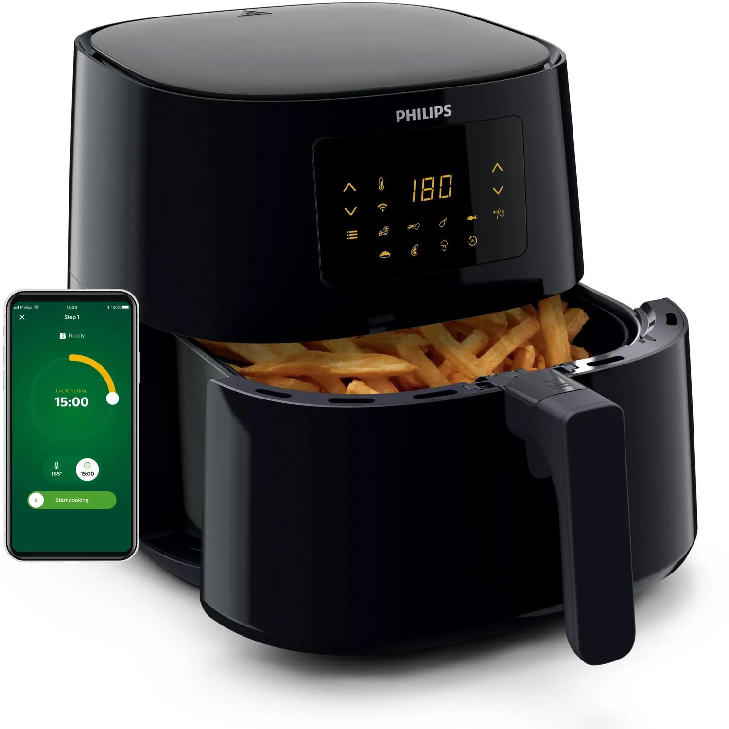 Philips Essential 5000 Series HD9280/70, 6,2 l, 1,2 kg, 2000 W, airfryer, musta
