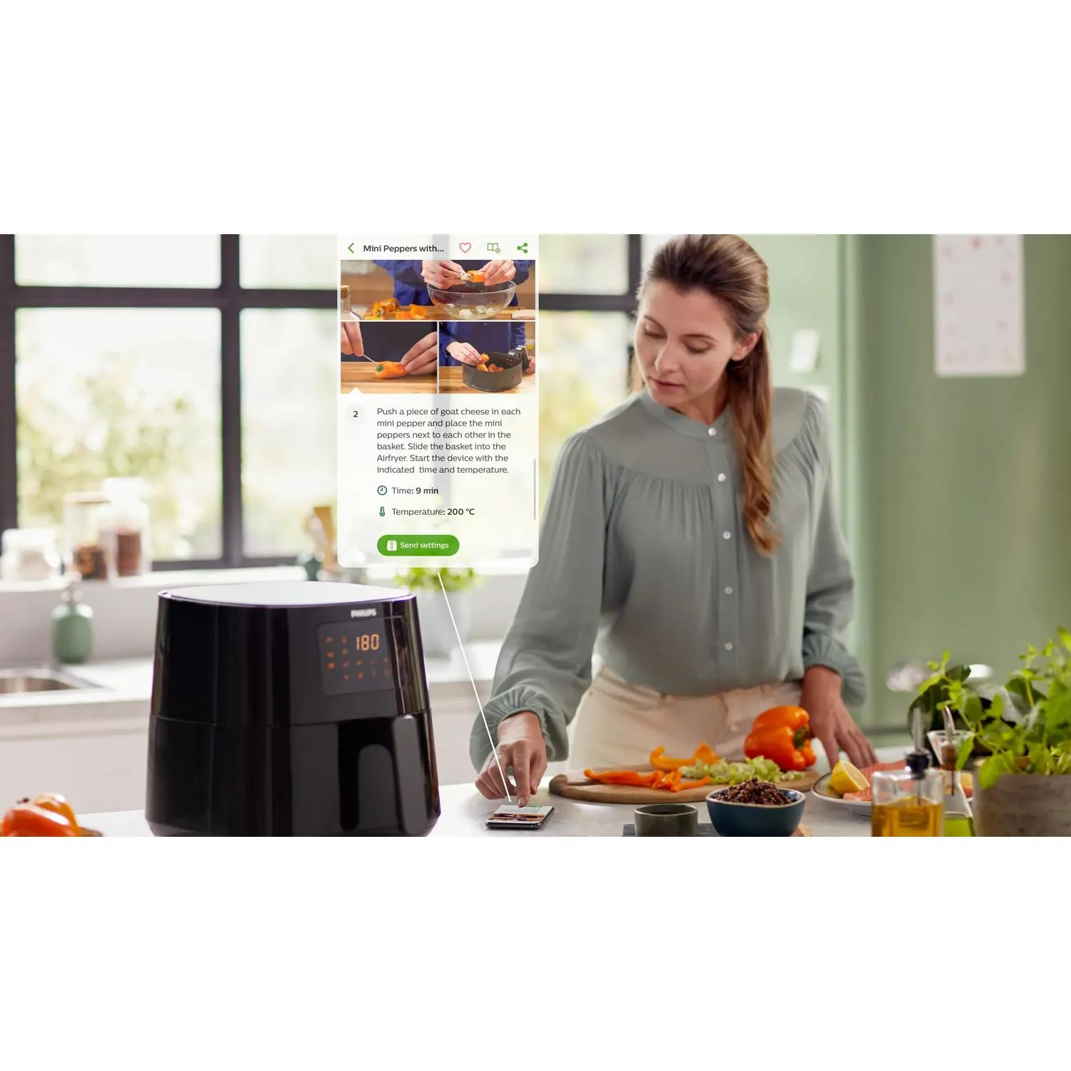 Philips Essential 5000 Series HD9280/70, 6,2 l, 1,2 kg, 2000 W, airfryer, musta