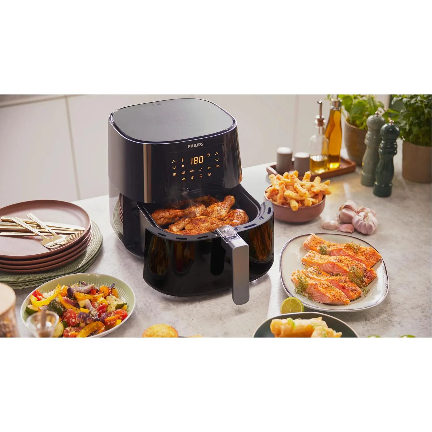 Philips Essential 5000 Series HD9280/70, 6,2 l, 1,2 kg, 2000 W, airfryer, musta