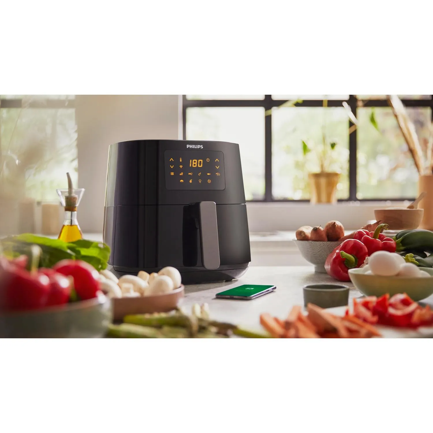Philips Essential 5000 Series HD9280/70, 6,2 l, 1,2 kg, 2000 W, airfryer, musta