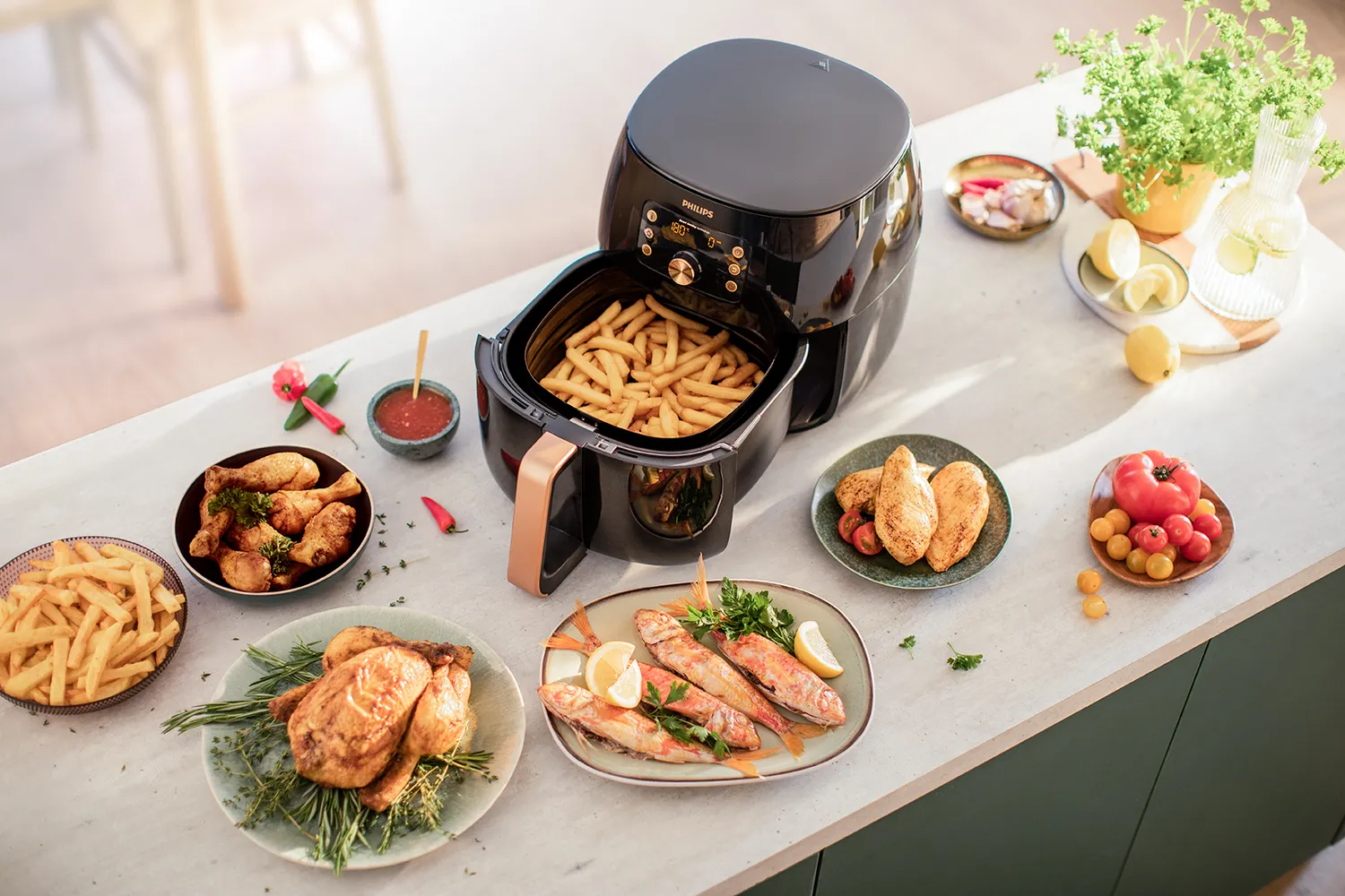 Philips Premium Collection HD9867 Airfryer XXL -kiertoilmakypsennin, Musta,