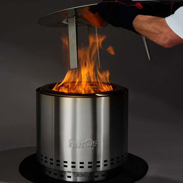 herQs Blaze Heater - Tulisijan l&auml;mm&ouml;nheijastin lis&auml;varuste - Ruostumaton ter&auml;s