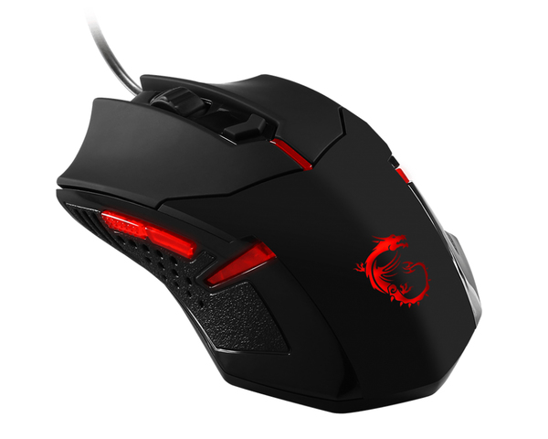MSI Interceptor DS B1 - Gaming Mouse, Black Red