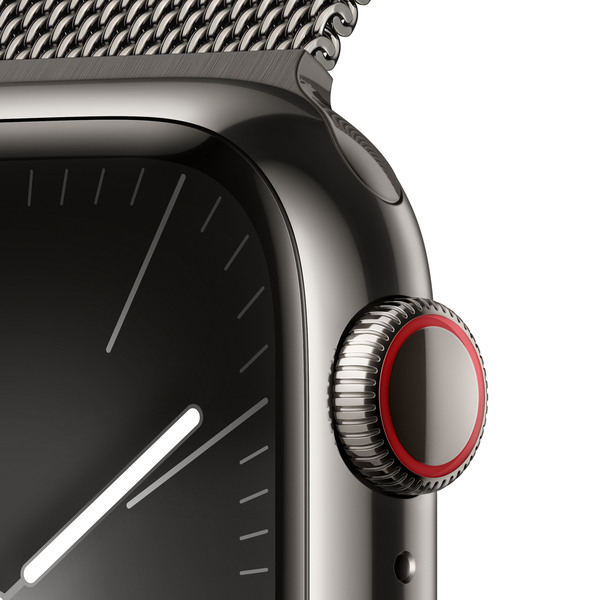 Apple Watch Series&nbsp;9 GPS + Cellular 41mm Graphite Stainless Steel Case with Graphite Milanese Loop