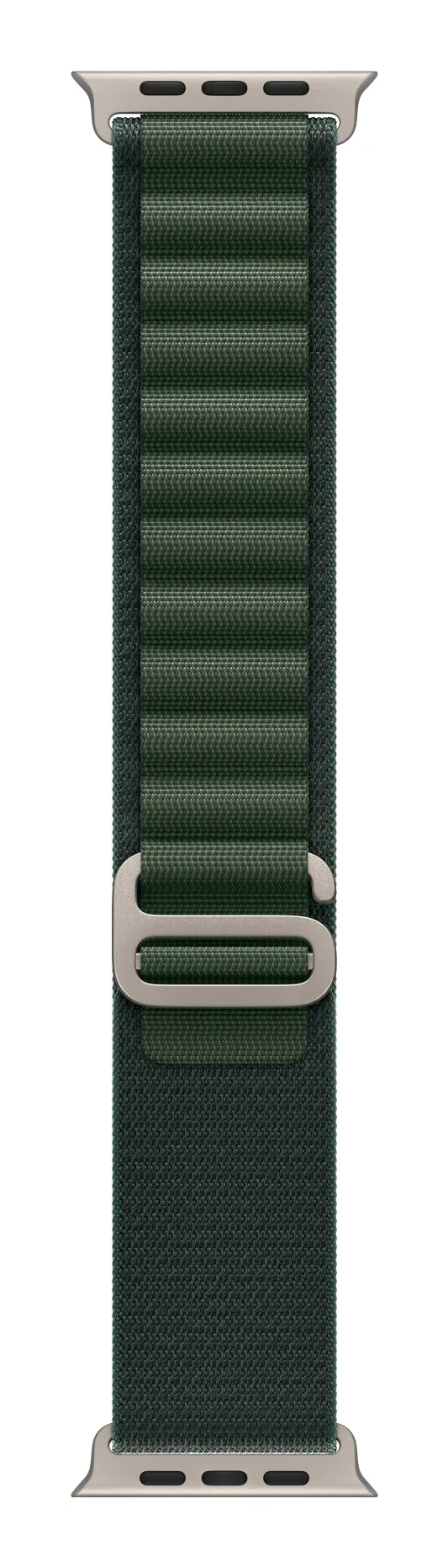 Apple Watch 49 mm -Alpine-ranneke, Tummanvihreä / Luonnontitaani, Keskikokoinen