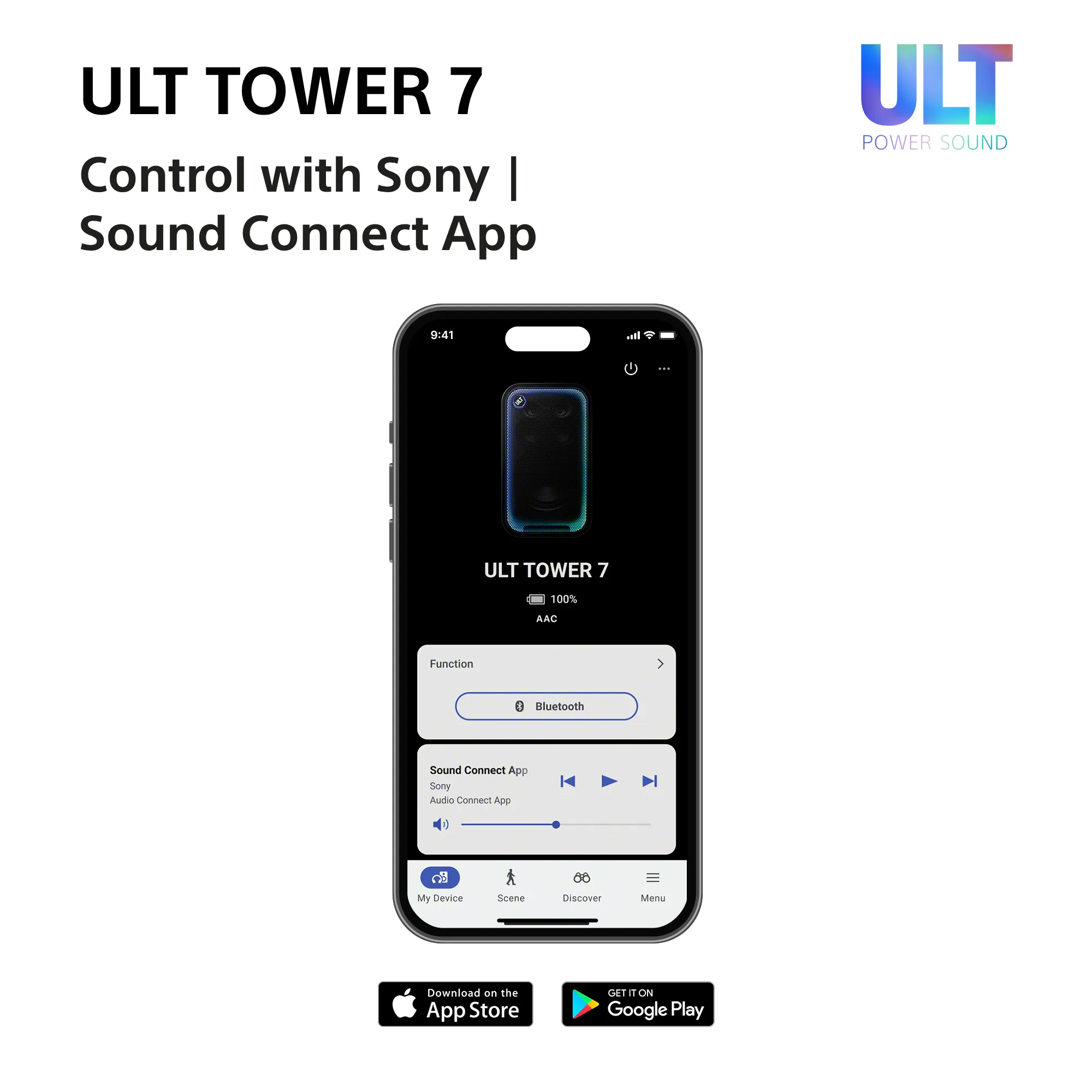 SONY ULT Tower 7 Wired &amp; Wireless Party Speaker, Black