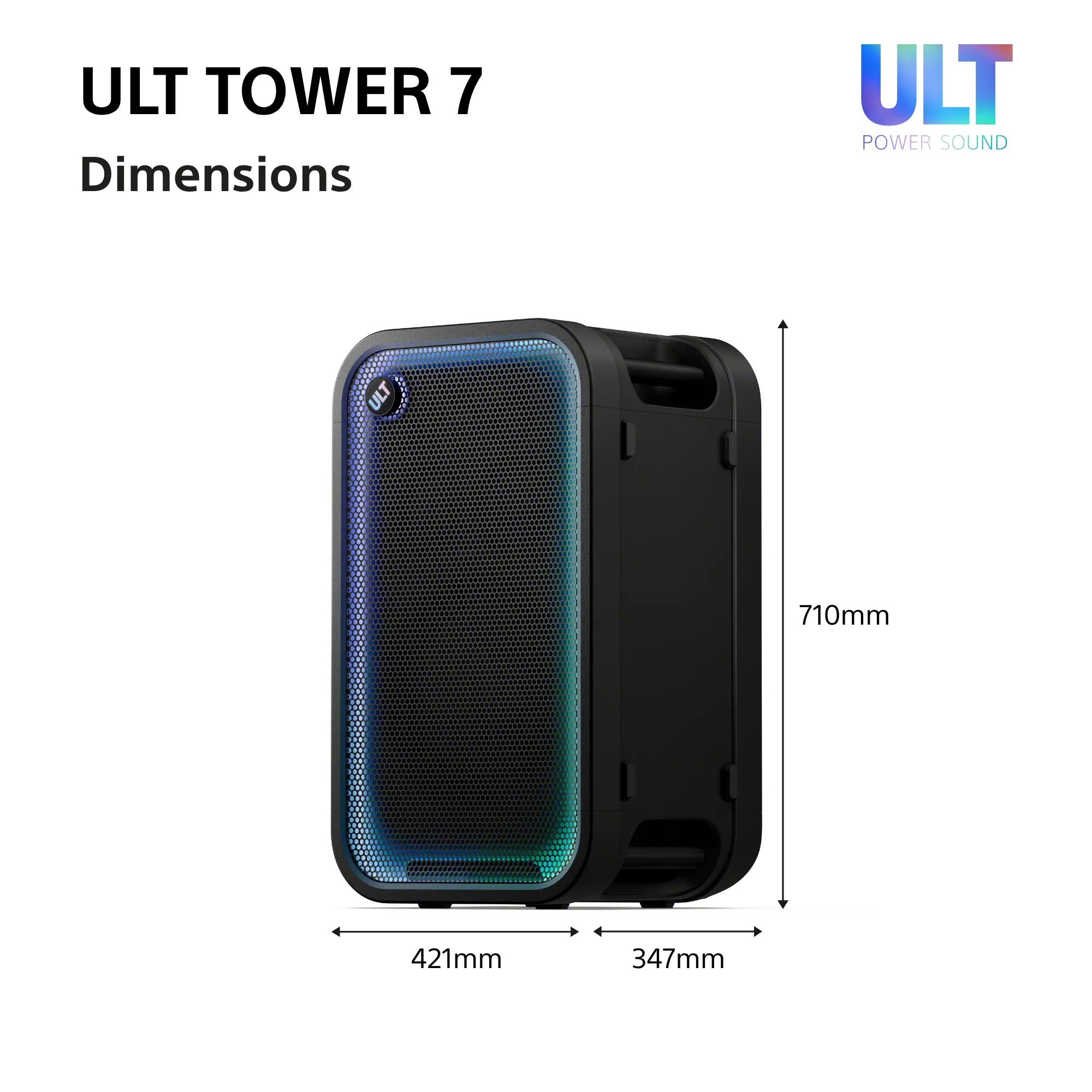 SONY ULT Tower 7 Wired &amp; Wireless Party Speaker, Black