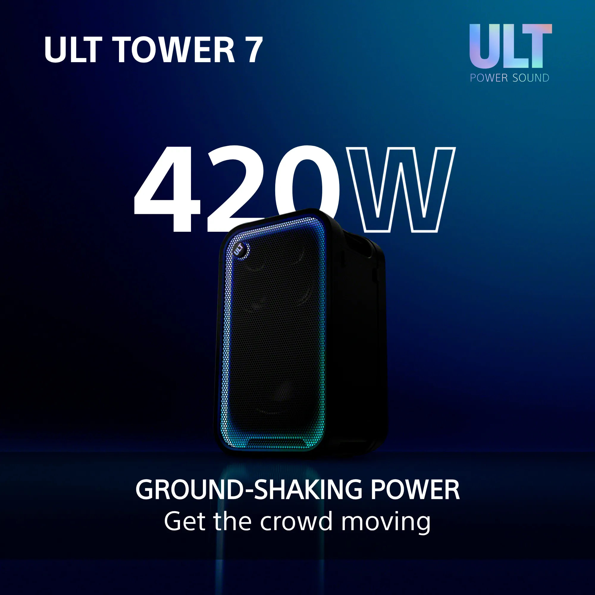 SONY ULT Tower 7 Wired &amp; Wireless Party Speaker, Black