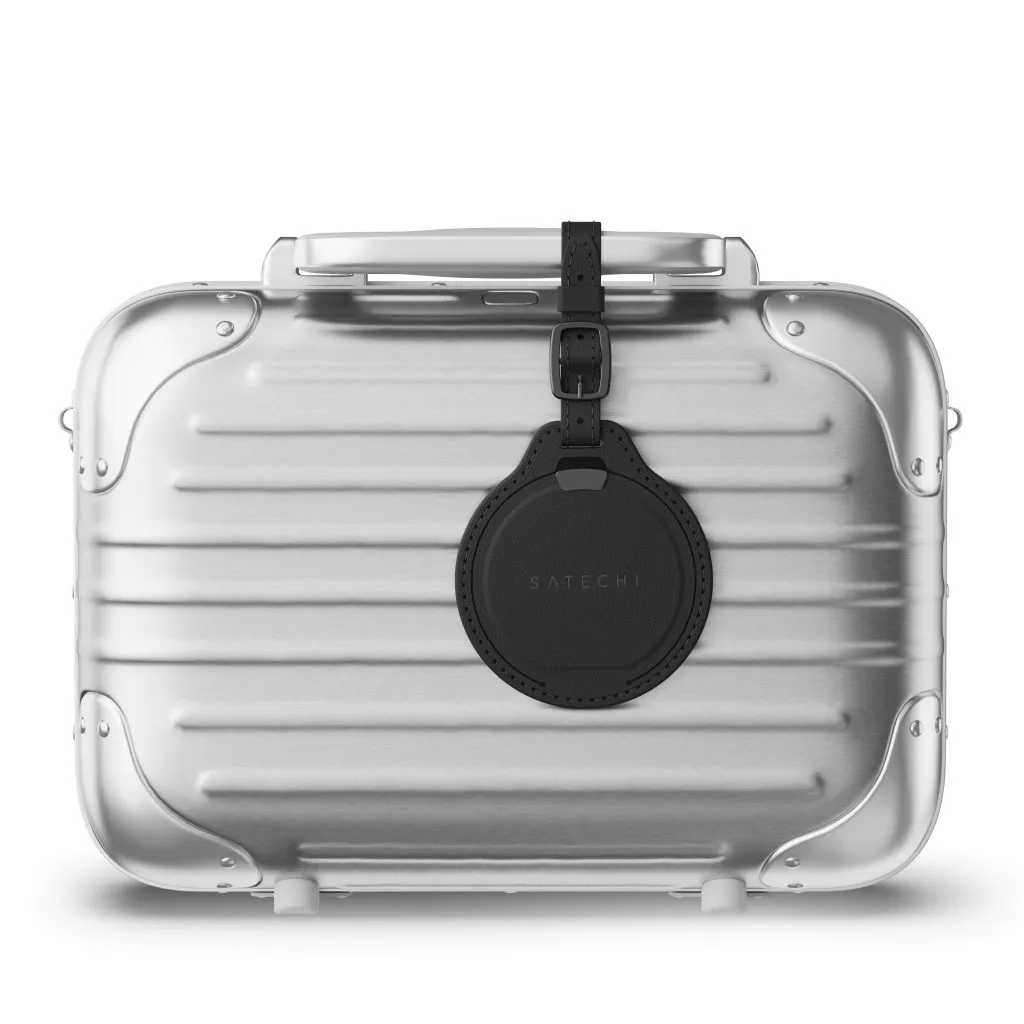 Satechi Find My Bagagetagg i vegansk l&auml;der - tracker, Svart