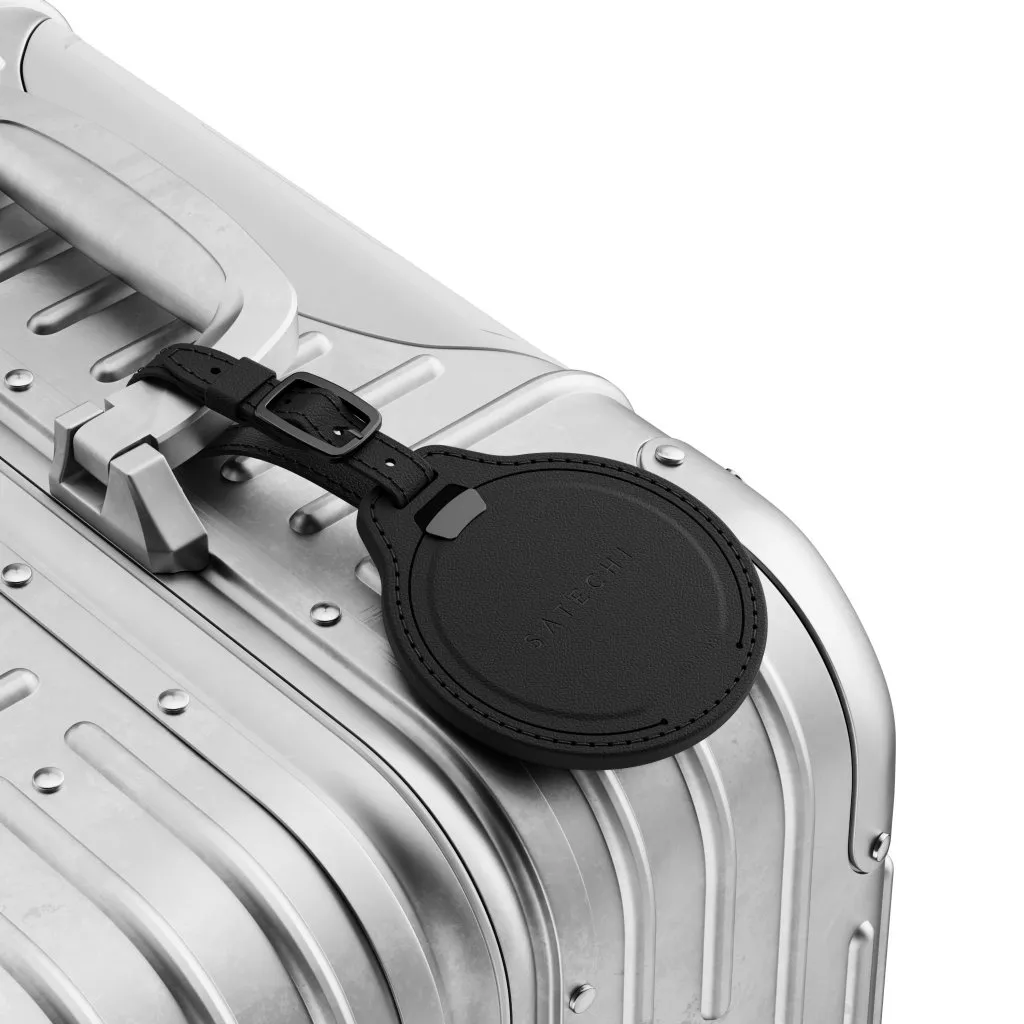 Satechi Find My Bagagetagg i vegansk l&auml;der - tracker, Svart