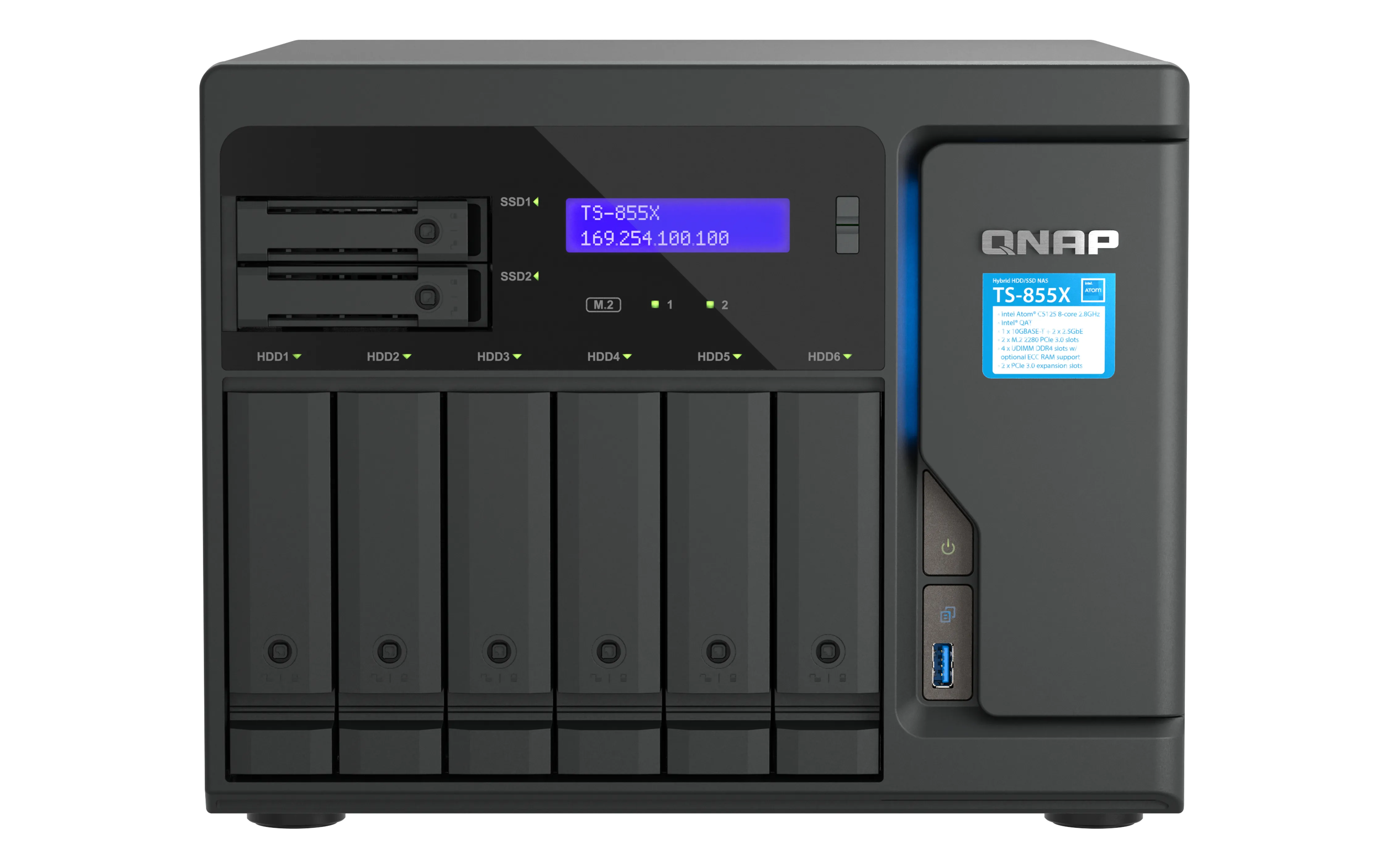 QNAP TS-855X-8G - Network Attached Storage, Black