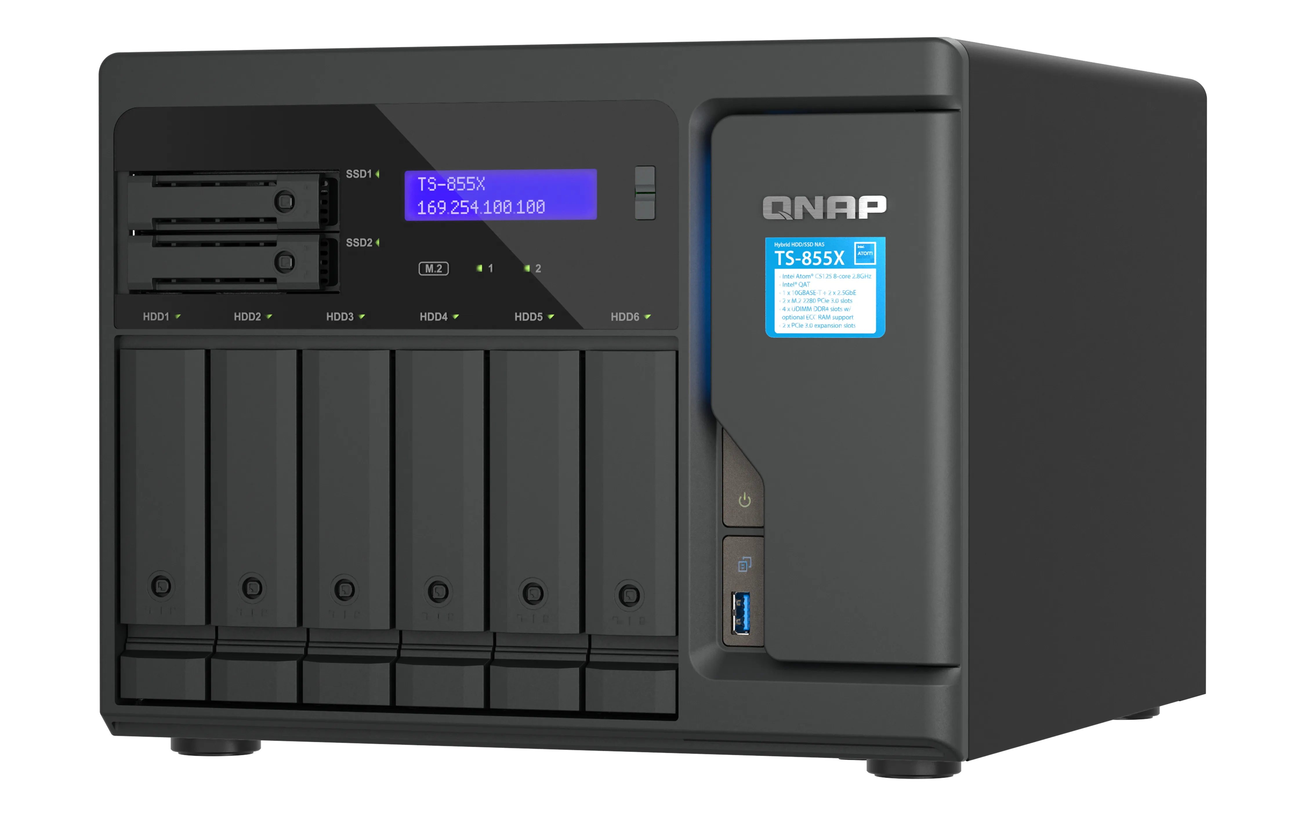 QNAP TS-855X-8G - Network Attached Storage, Black