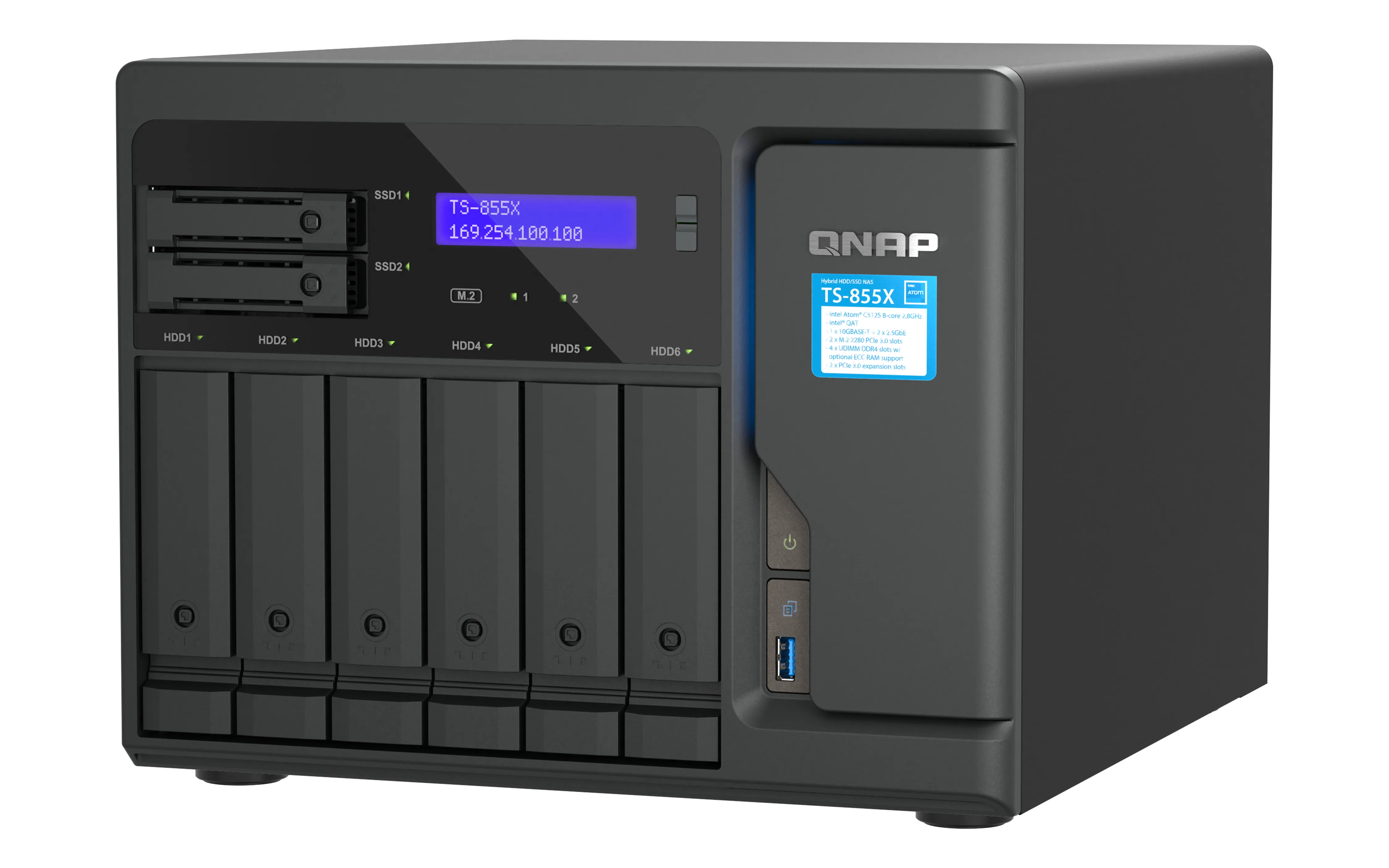 QNAP TS-855X-8G - Network Attached Storage, Black