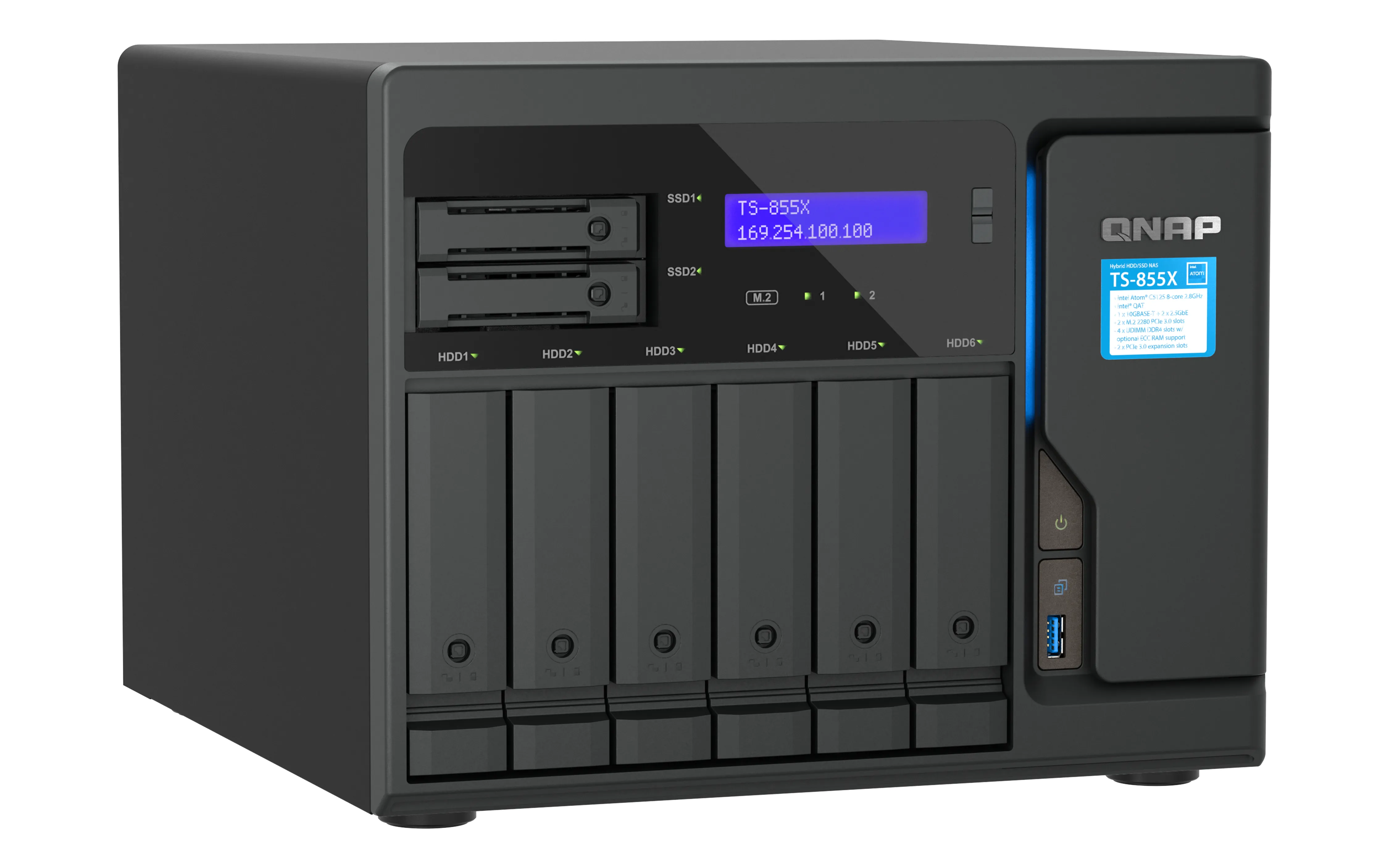 QNAP TS-855X-8G - Network Attached Storage, Black