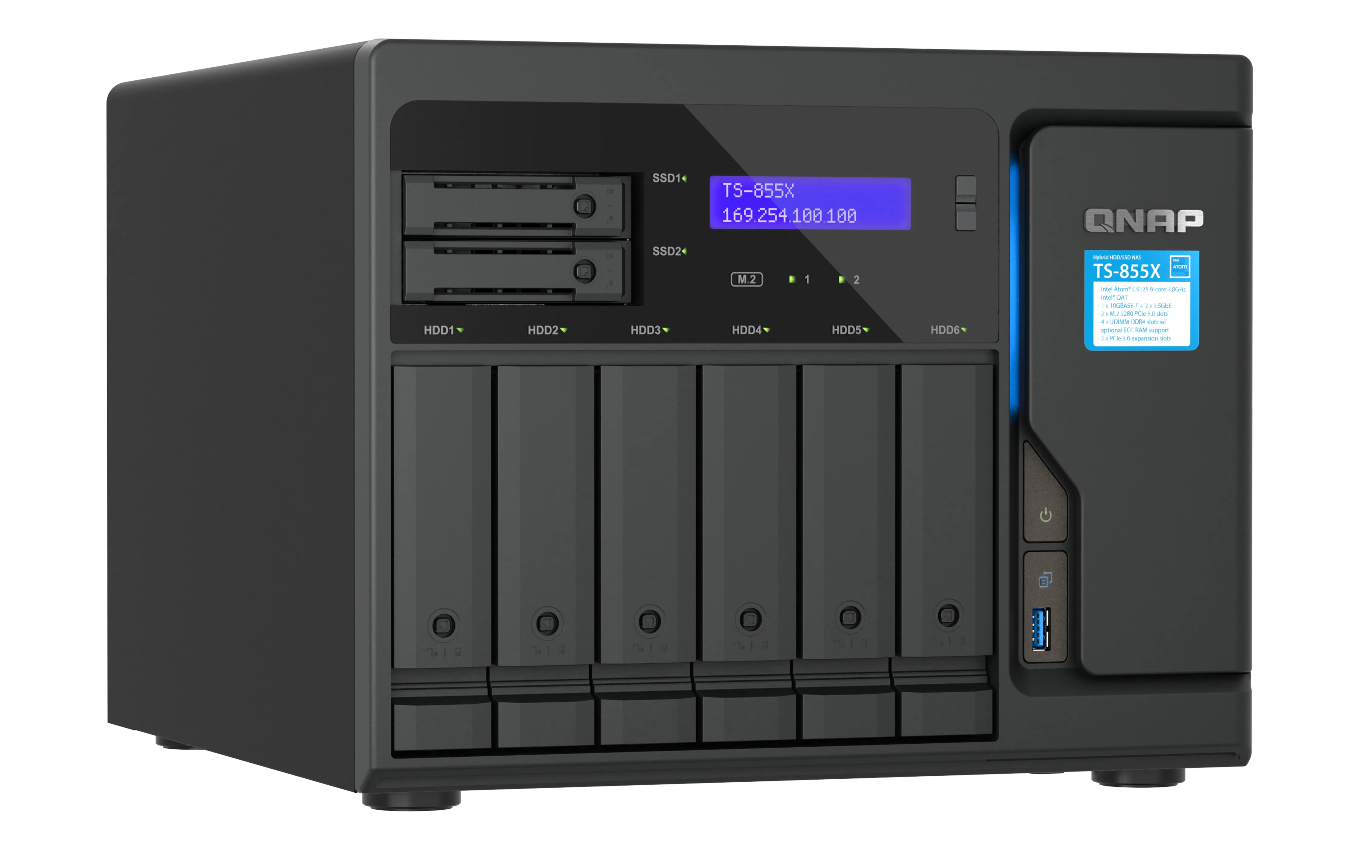 QNAP TS-855X-8G - Network Attached Storage, Black