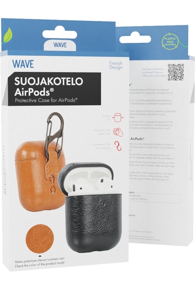 Wave PU Suojakotelo, Apple AirPods, Musta