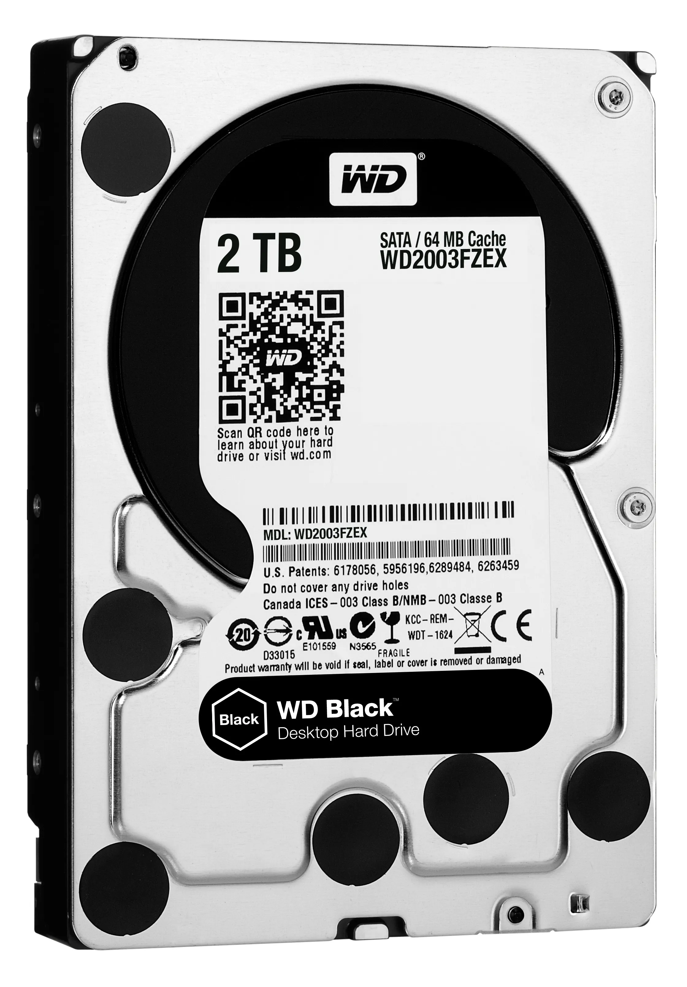 WD Black 3.5" 2 TB, 7200 RPM, 64 MB, SATA III hårddisk