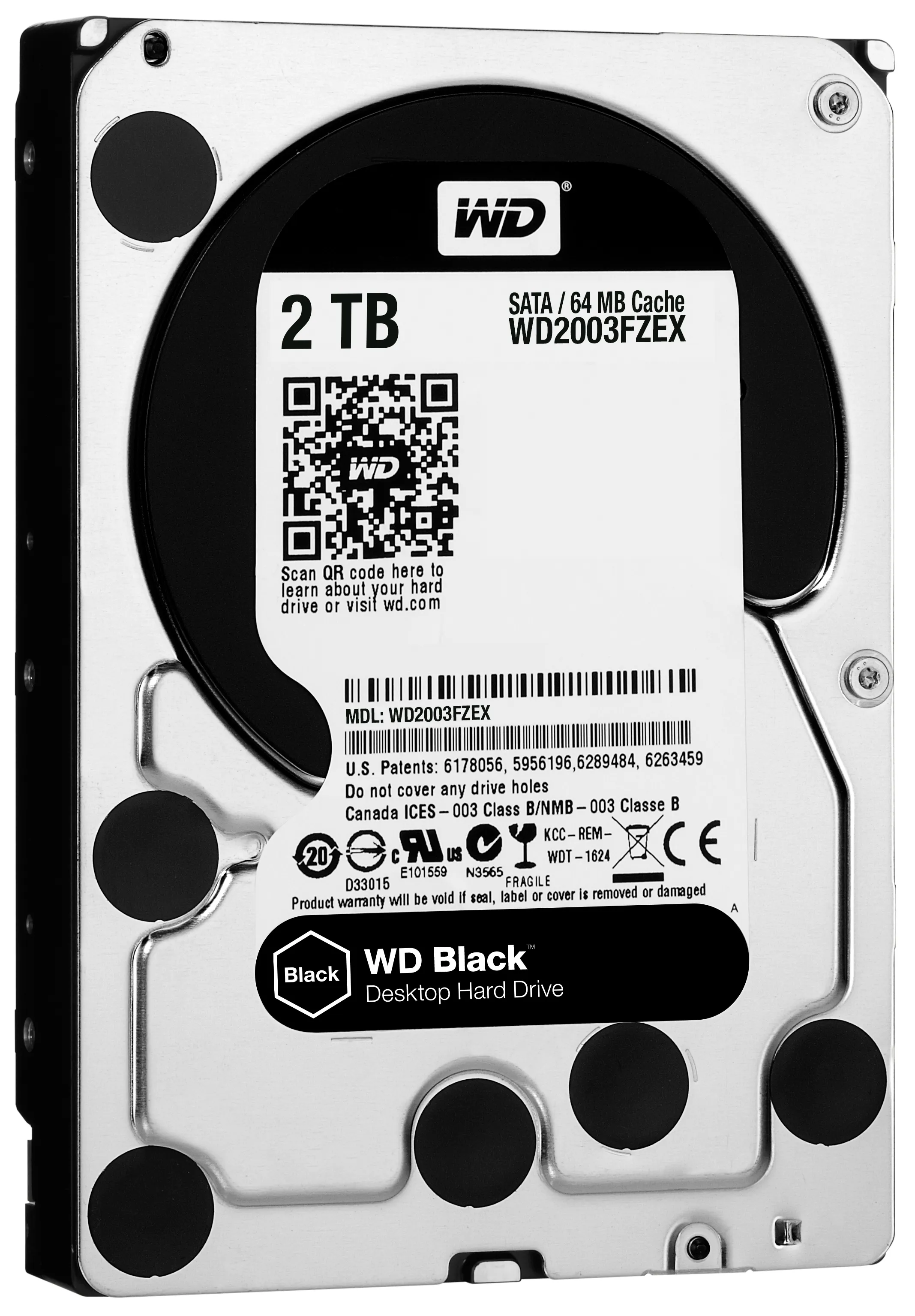 WD Black 3.5" 2 TB, 7200 RPM, 64 MB, SATA III hårddisk