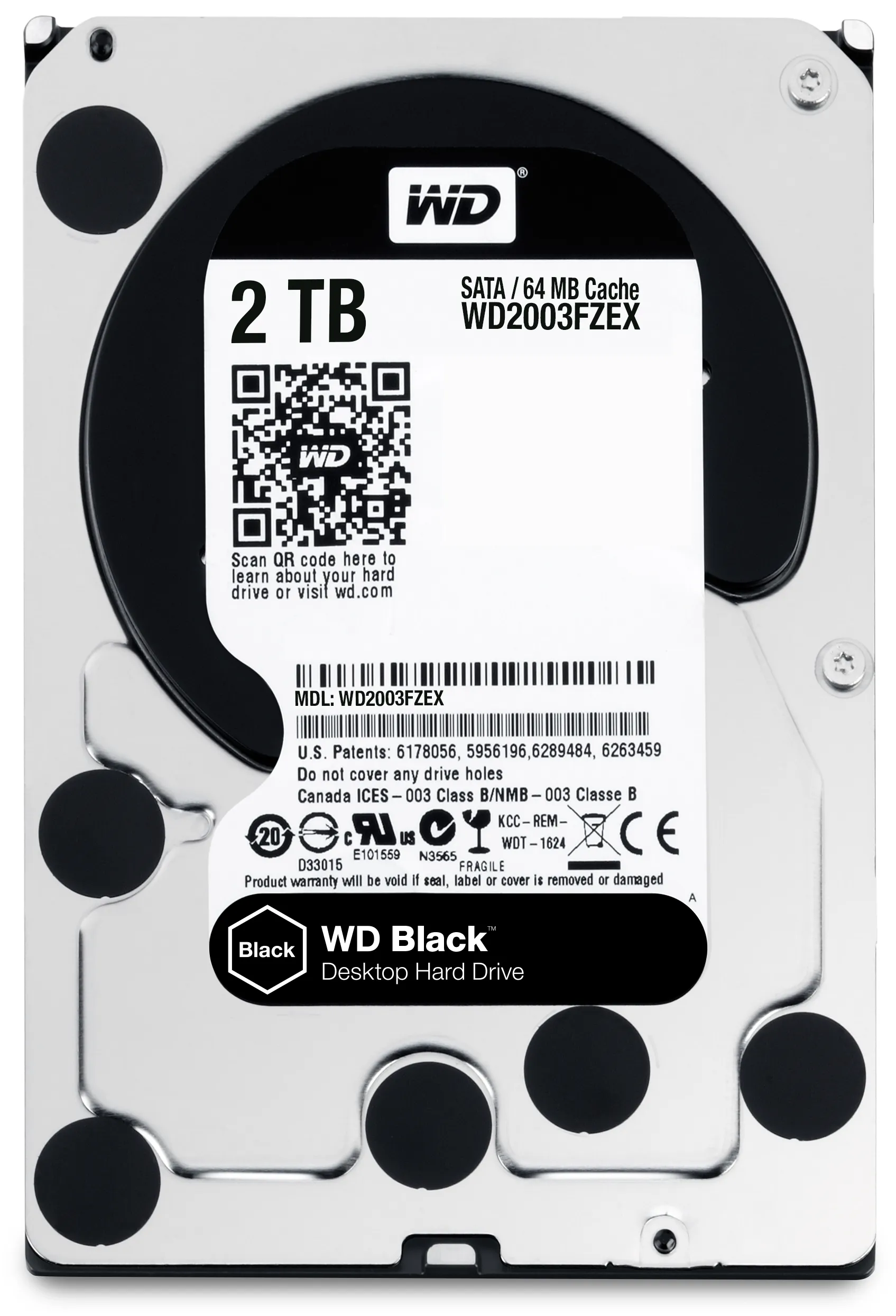WD Black 3.5&quot; 2 TB, 7200 RPM, 64 MB, SATA III h&aring;rddisk