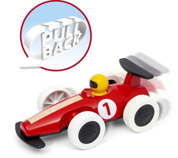 Brio Pull Back Motorized Big Race Car Toy Vehicle 30308, 1pcs