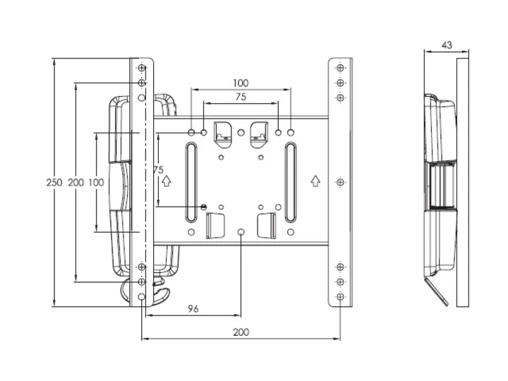 MB VESA FLEXARM TILT &amp; TURN II SMALL,VESA MAX 200X200, MAX 25KG