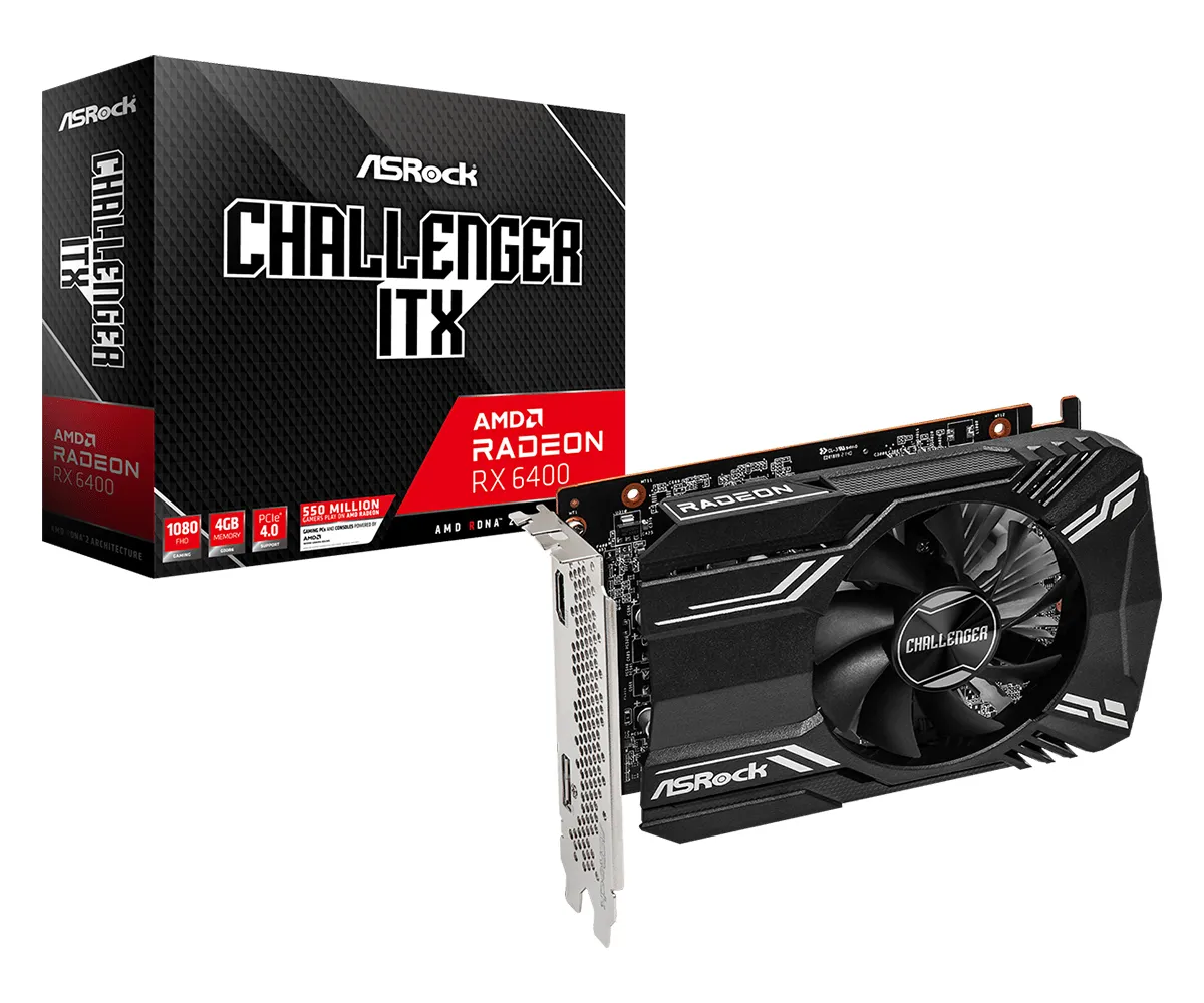 ASRock Radeon RX 6400 Challenger ITX 4GB - Graphics card