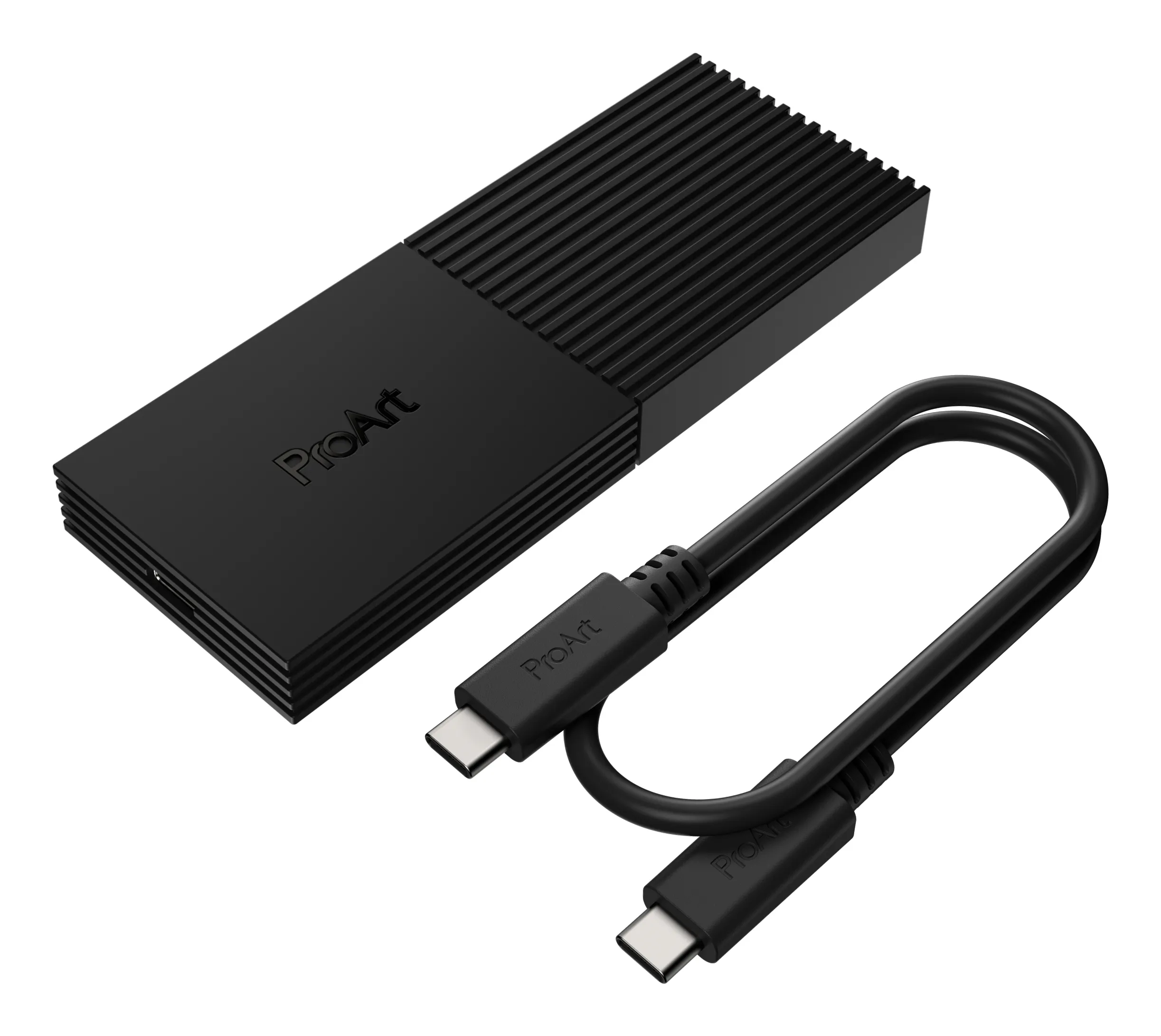 ASUS ProArt PA40SU M.2 NVMe SSD-kapsling, M.2 2230/2280, 1-facks, USB4 Type-C, Stealth Black