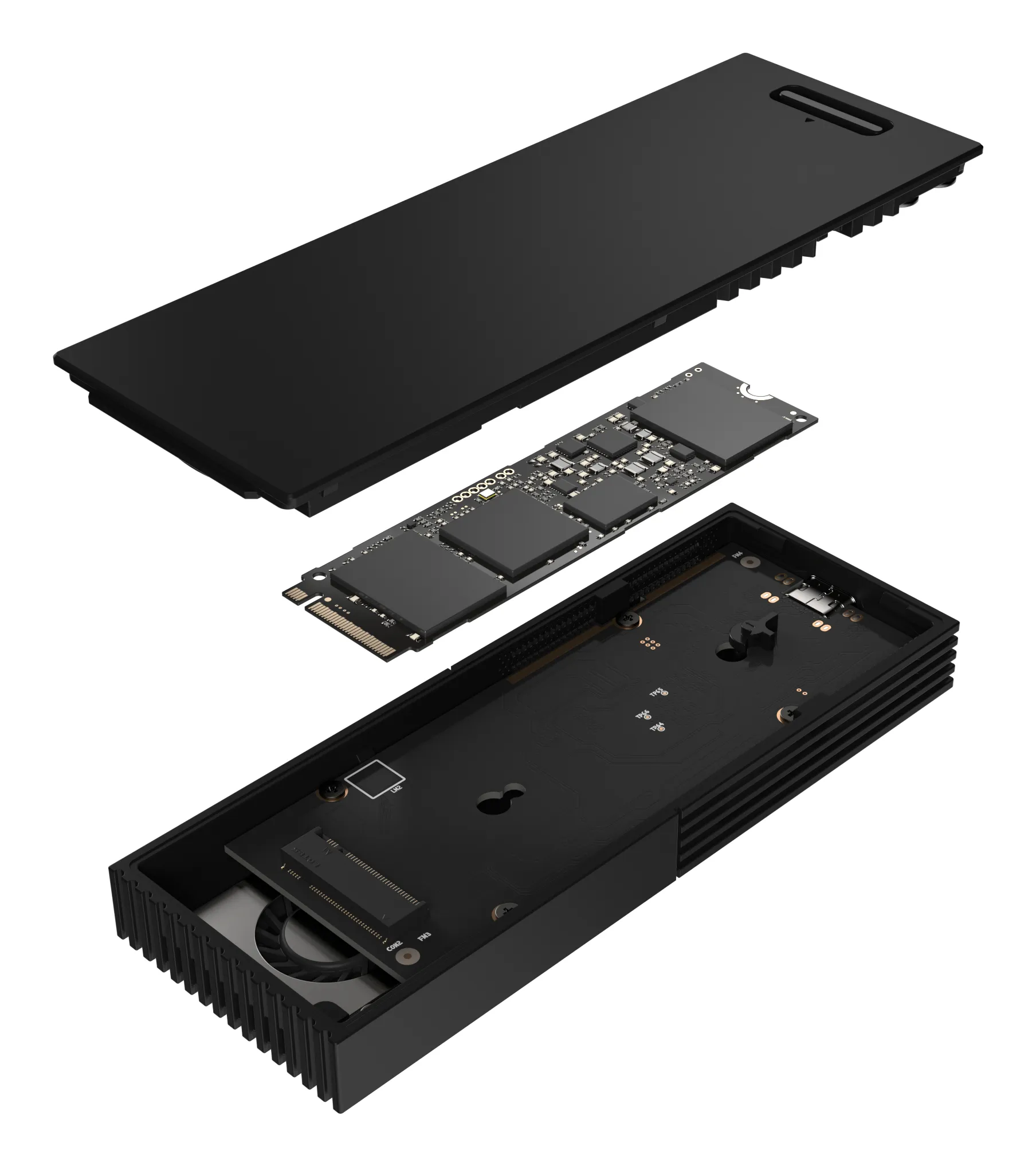 ASUS ProArt PA40SU M.2 NVMe SSD-kapsling, M.2 2230/2280, 1-facks, USB4 Type-C, Stealth Black