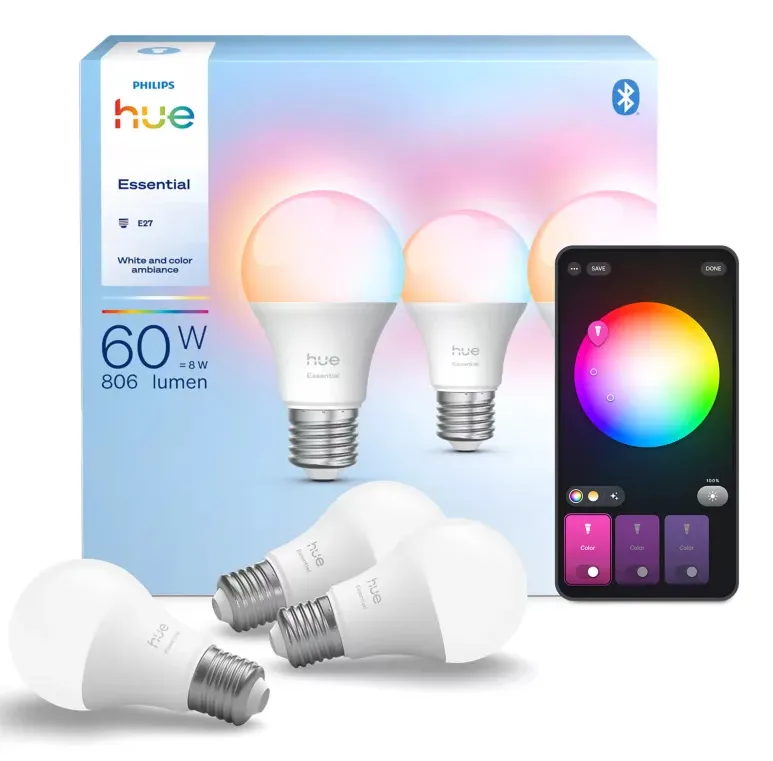 Philips Hue White and Color Ambiance &Auml;ly-LED-lamppu E27 A60 8 W 806 lm 3 kpl