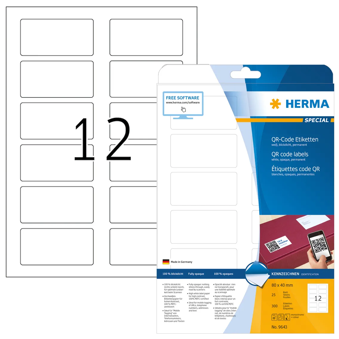 Herma label Special QR code 80x40 (300)