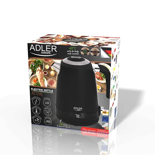 ADLER AD 1295b kettle, 1.7L, 2200W, Black