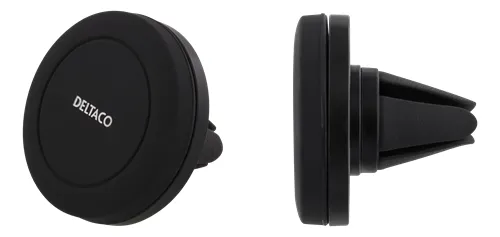 DELTACO puhelimen magn.teline autoon, kiinnitet&auml;&auml;n tuuletusrit., musta