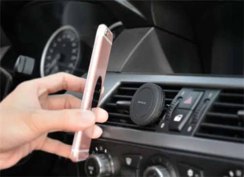 DELTACO puhelimen magn.teline autoon, kiinnitet&auml;&auml;n tuuletusrit., musta