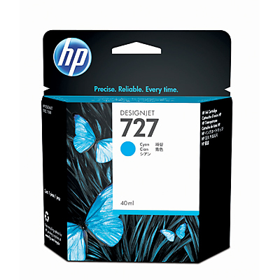 HP 727 - Dye-based syaani - alkuper&auml;inen - mustepatruuna malleihin DesignJet T1500, T2500, T920