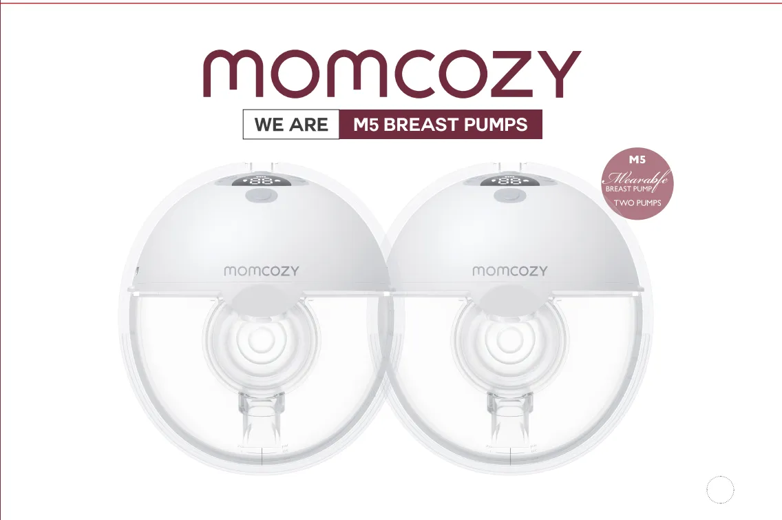 MOMCOZY M5 Dubbel b&auml;rbar br&ouml;stpump, gr&aring;