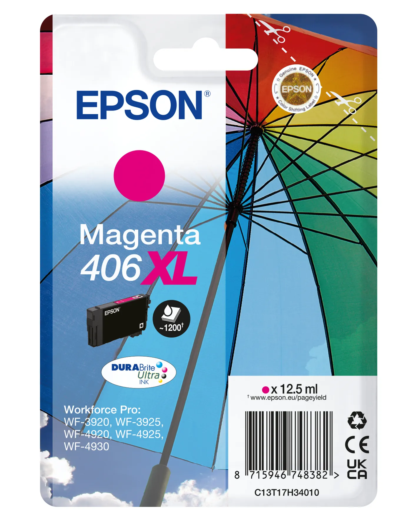 Epson 406XL bl&auml;ckpatron, 12.5 ml, magenta