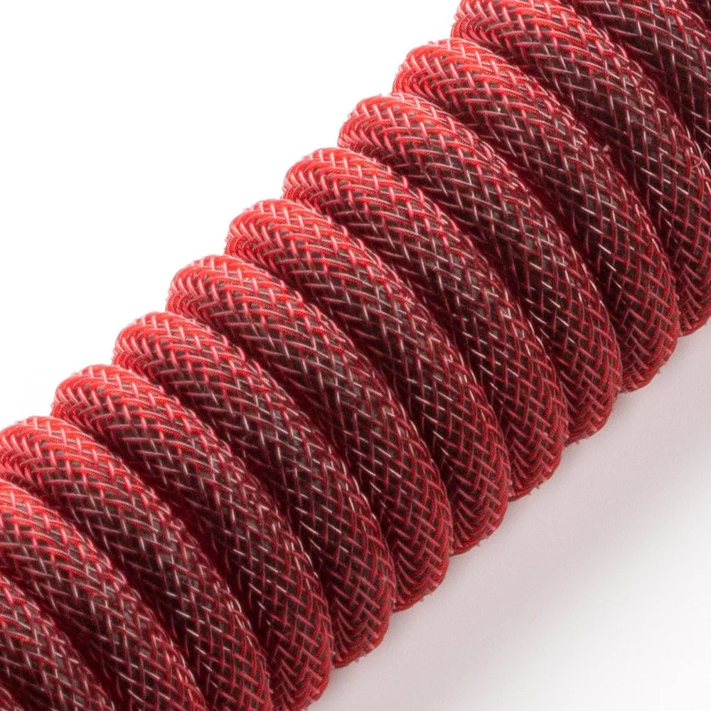 CableMod Classic Coiled Keyboard Cable, USB A -> USB Type C, 150cm, Republic Red
