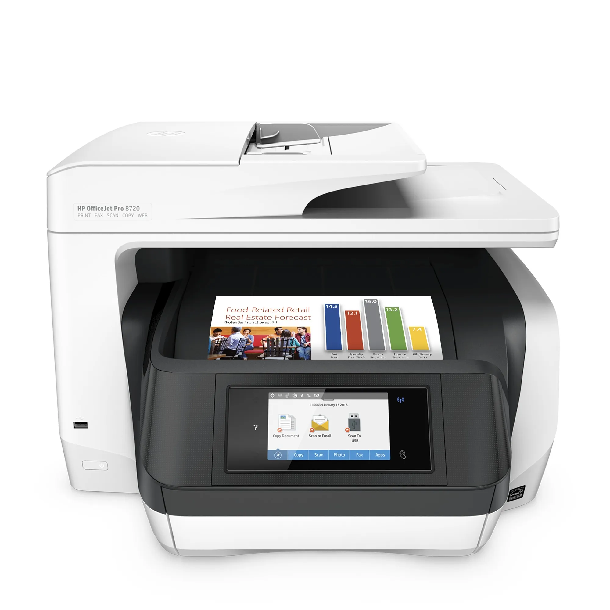 HP Officejet Pro 8730 All-in-One Duplex, LAN/Wi-Fi, A4 -v&auml;rimustesuihkutulostin